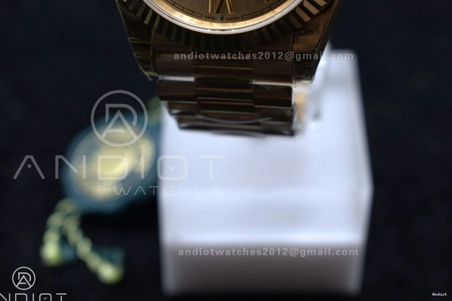 Gold RG DayDate 40 Dial GSF on Gain President Roman Bracelet Weight A2836 0406